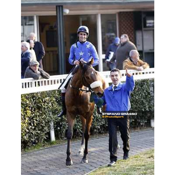 Fabio Branca and Cash Finance after winning the Premio Andreina Pisa - San Rossore racecourse, 4th march 2012 ph.Stefano Grasso