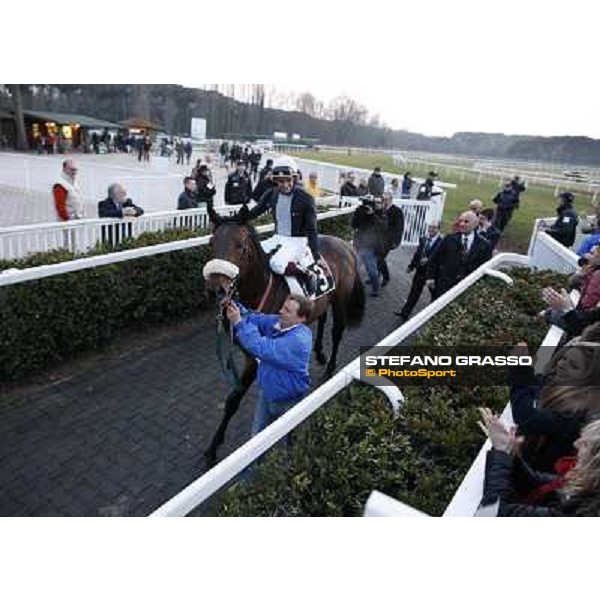 Fabio Branca on Marshade after winning the Premio Federico Regoli Pisa - San Rossore racecourse, 4th march 2012 ph.Stefano Grasso