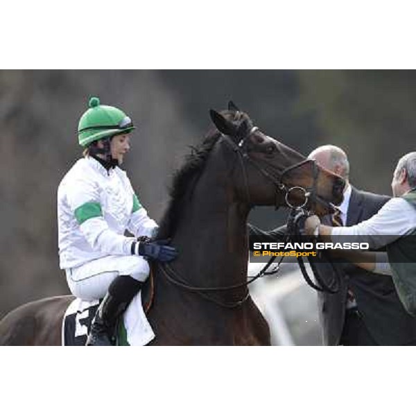 Maria Moneta on Prince Apollo after winning the Premio S.I.R.E. Pisa - San Rossore racecourse, 4th march 2012 ph.Stefano Grasso