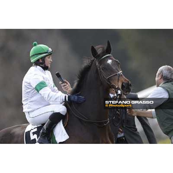 Maria Moneta on Prince Apollo after winning the Premio S.I.R.E. Pisa - San Rossore racecourse, 4th march 2012 ph.Stefano Grasso