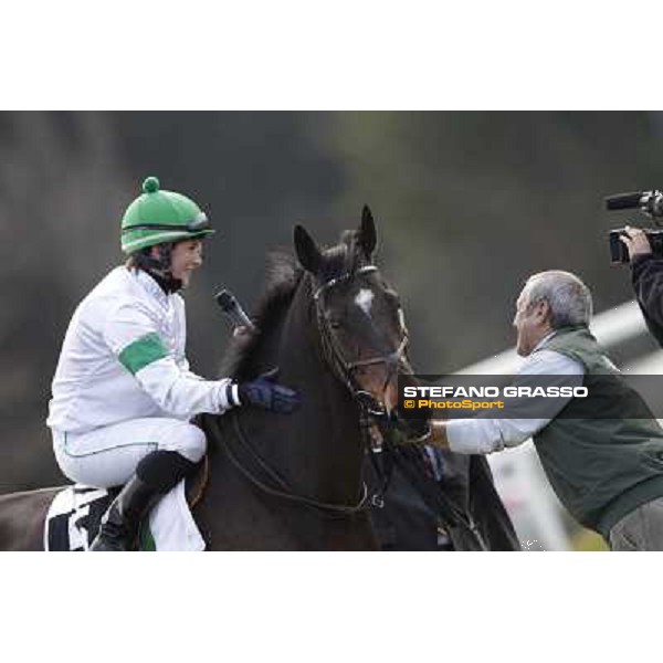 Maria Moneta on Prince Apollo after winning the Premio S.I.R.E. Pisa - San Rossore racecourse, 4th march 2012 ph.Stefano Grasso