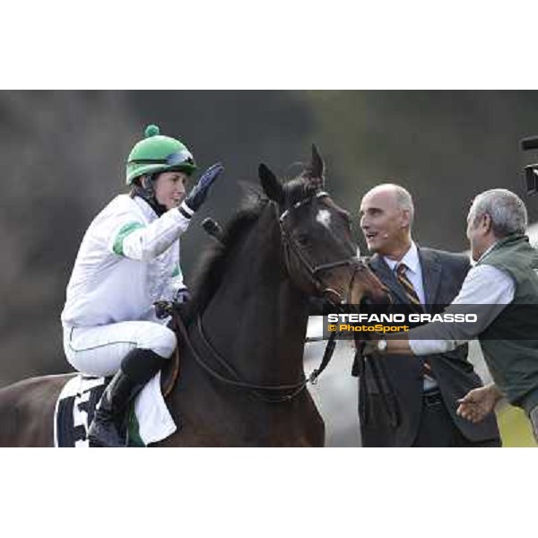 Maria Moneta on Prince Apollo after winning the Premio S.I.R.E. Pisa - San Rossore racecourse, 4th march 2012 ph.Stefano Grasso