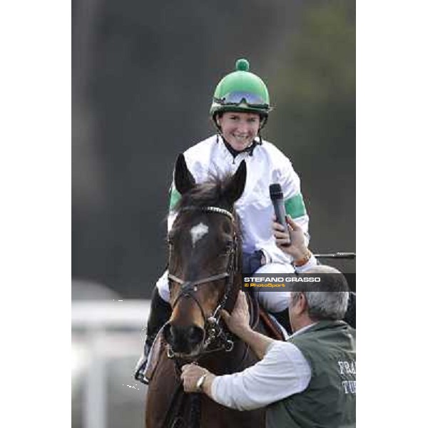 Maria Moneta on Prince Apollo after winning the Premio S.I.R.E. Pisa - San Rossore racecourse, 4th march 2012 ph.Stefano Grasso