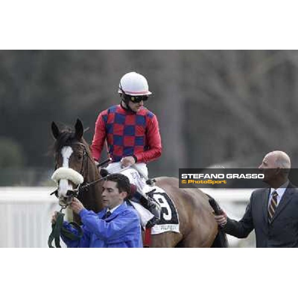 Fabio Branca on Saddar after winning the Premio Lions Club Pisa Certosa Pisa - San Rossore racecourse, 4th march 2012 ph.Stefano Grasso