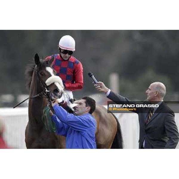 Fabio Branca on Saddar after winning the Premio Lions Club Pisa Certosa Pisa - San Rossore racecourse, 4th march 2012 ph.Stefano Grasso