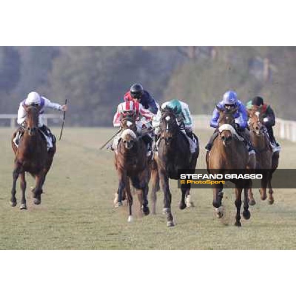 Fabio Branca on Cash Finance wins the Premio Andreina beating Marco Monteriso on Think about Money Pisa - San Rossore racecourse, 4th march 2012 ph.Stefano Grasso