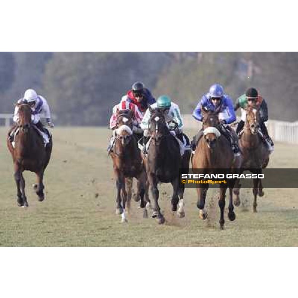 Fabio Branca on Cash Finance wins the Premio Andreina beating Marco Monteriso on Think about Money Pisa - San Rossore racecourse, 4th march 2012 ph.Stefano Grasso