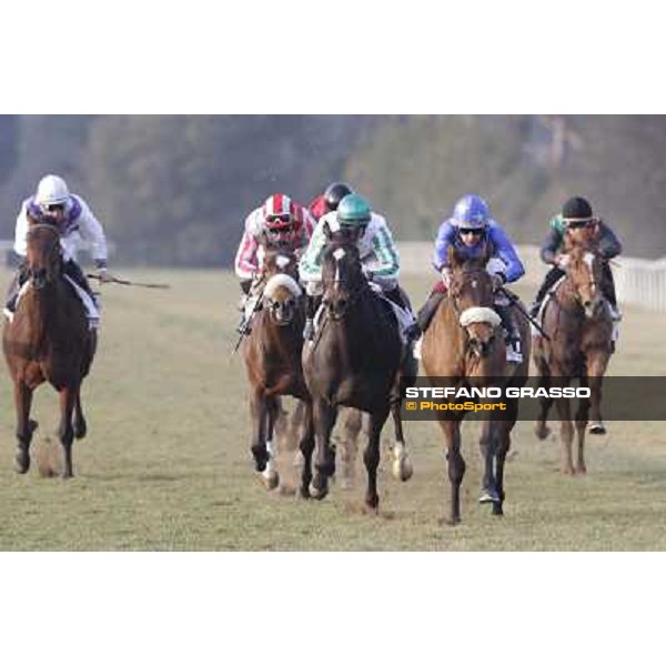 Fabio Branca on Cash Finance wins the Premio Andreina beating Marco Monteriso on Think about Money Pisa - San Rossore racecourse, 4th march 2012 ph.Stefano Grasso