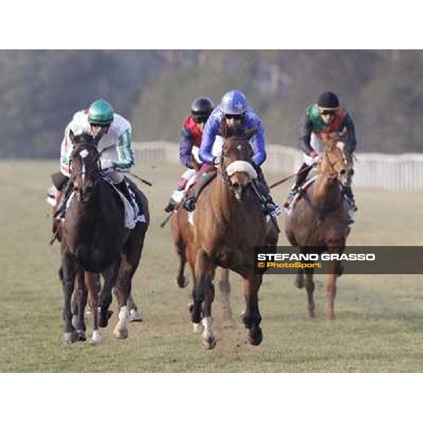 Fabio Branca on Cash Finance wins the Premio Andreina beating Marco Monteriso on Think about Money Pisa - San Rossore racecourse, 4th march 2012 ph.Stefano Grasso