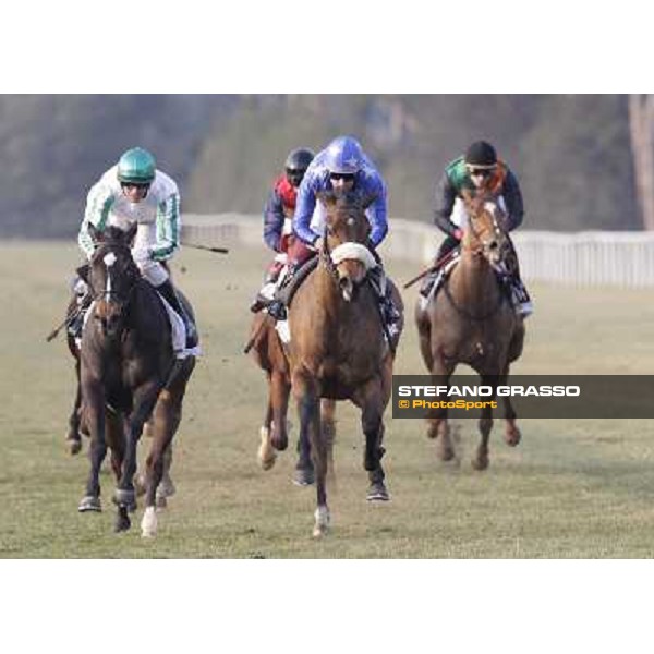 Fabio Branca on Cash Finance wins the Premio Andreina beating Marco Monteriso on Think about Money Pisa - San Rossore racecourse, 4th march 2012 ph.Stefano Grasso