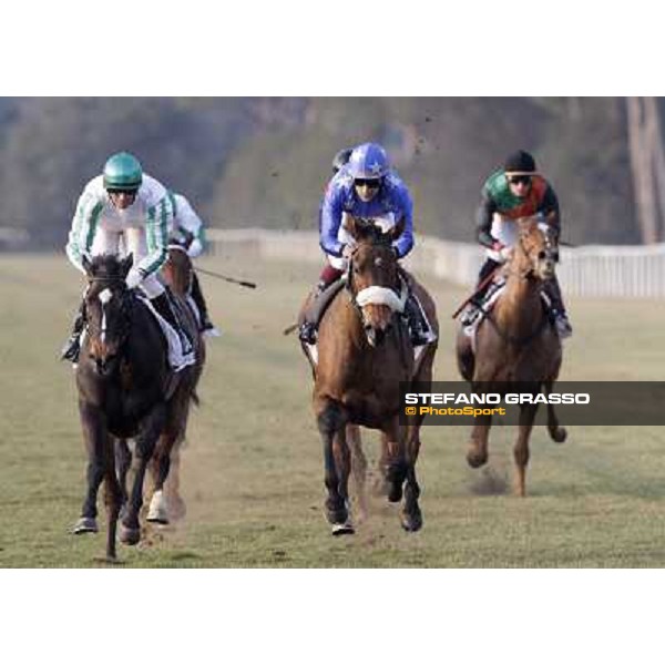 Fabio Branca on Cash Finance wins the Premio Andreina beating Marco Monteriso on Think about Money Pisa - San Rossore racecourse, 4th march 2012 ph.Stefano Grasso