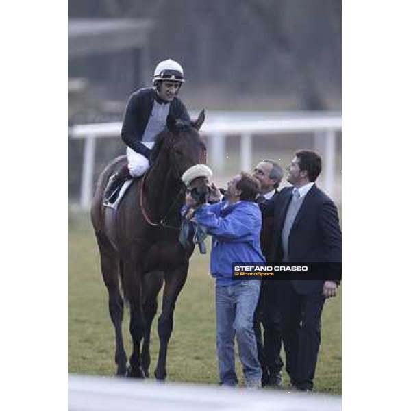 Fabio Branca on Marshade and Stefano Botti after winning the Premio Federico Regoli Pisa - San Rossore racecourse, 4th march 2012 ph.Stefano Grasso