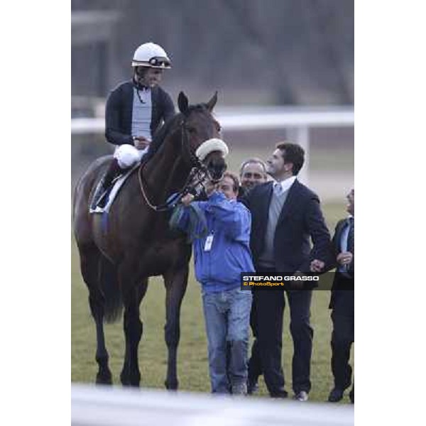 Fabio Branca on Marshade and Stefano Botti after winning the Premio Federico Regoli Pisa - San Rossore racecourse, 4th march 2012 ph.Stefano Grasso