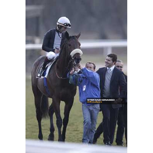 Fabio Branca on Marshade and Stefano Botti after winning the Premio Federico Regoli Pisa - San Rossore racecourse, 4th march 2012 ph.Stefano Grasso