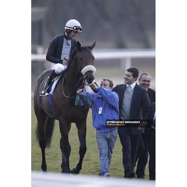 Fabio Branca on Marshade and Stefano Botti after winning the Premio Federico Regoli Pisa - San Rossore racecourse, 4th march 2012 ph.Stefano Grasso