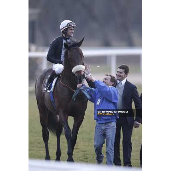 Fabio Branca on Marshade and Stefano Botti after winning the Premio Federico Regoli Pisa - San Rossore racecourse, 4th march 2012 ph.Stefano Grasso