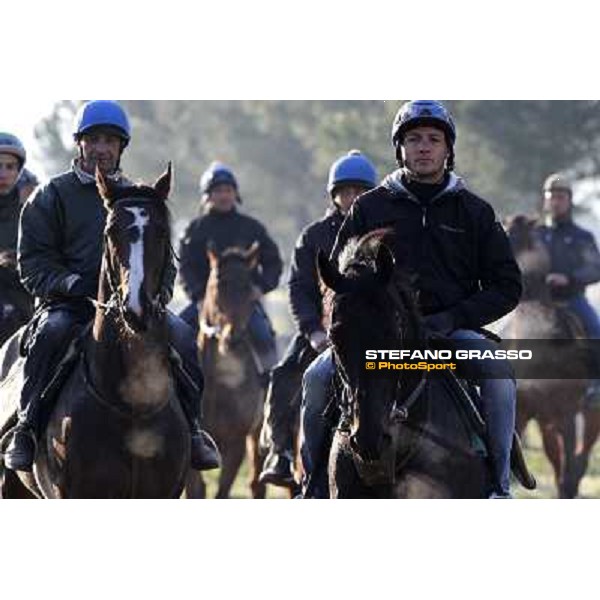 Pemesso leads the group of horses in training at Luigi Riccardi\'s stud Rome Capannelle, 8th march 2012 ph.Stefano Grasso