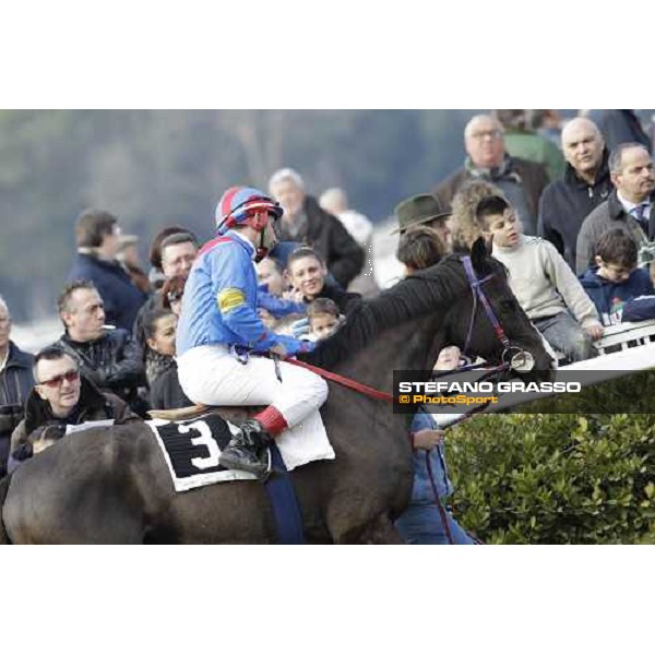 Federico De Paola and Laghat parade before the race Pisa - San Rossore racecourse 4th march 2012 ph.Stefano Grasso