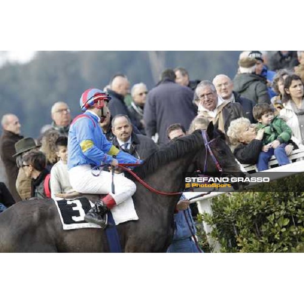 Federico De Paola and Laghat parade before the race Pisa - San Rossore racecourse 4th march 2012 ph.Stefano Grasso