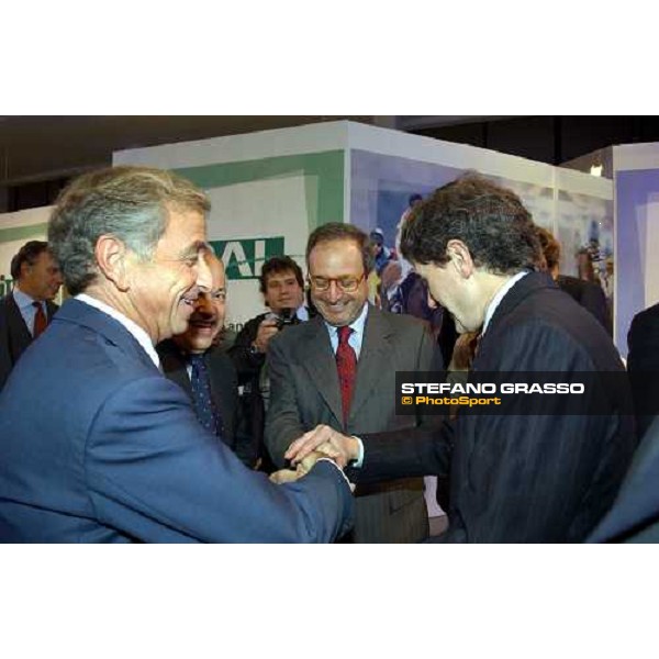 Fiera Cavalli 2004- On. Gianni Alemanno, dott. Giorgio Sandi, dott. Franco Panzironi e dott. Maurizio Ughi allo stand Sisal Verona, 6 ottobre 2004 ph. Stefano Grasso