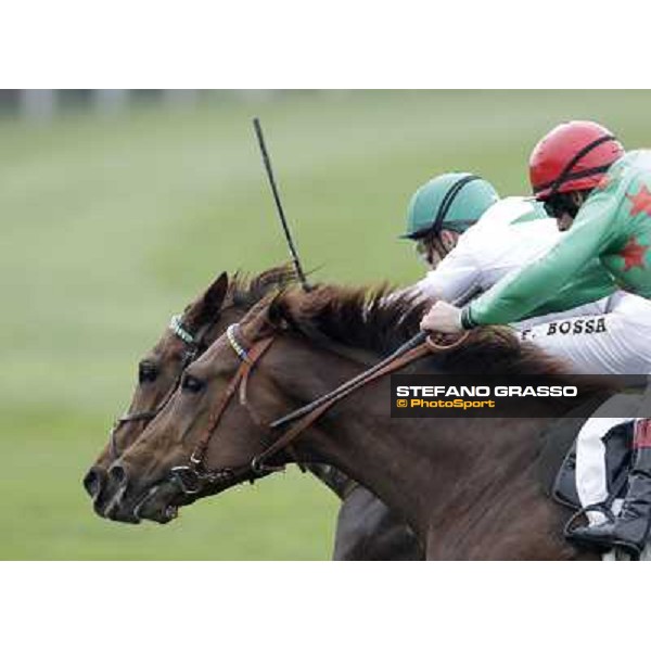 Federico Bossa on Indian Drawn goes to win the Premio Vignate - Luca Maniezzi on Amen Angel picture inside Milano - San Siro racecourse,18th march 2012 ph.Stefano Grasso