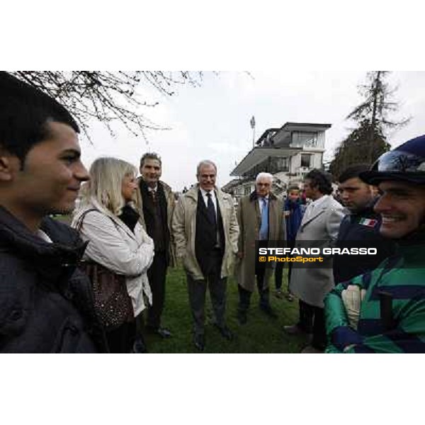 Isabella Bezzera, Francesco Bruto,on.Roberto Murra,Guido Bezzera,Bruno Grizzetti,Stefano Pugliese and Marco Monteriso Milano - San Siro racecourse,18th march 2012 ph.Stefano Grasso