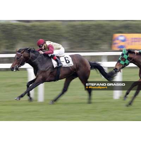 Michael Rossini on Lexis goes to win the Premio Casorate Milano - San Siro racecourse,18th march 2012 ph.Stefano Grasso