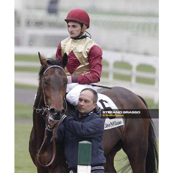 Michael Rossini returns home on Lexis after winning the Premio Casorate Milano - San Siro racecourse,18th march 2012 ph.Stefano Grasso