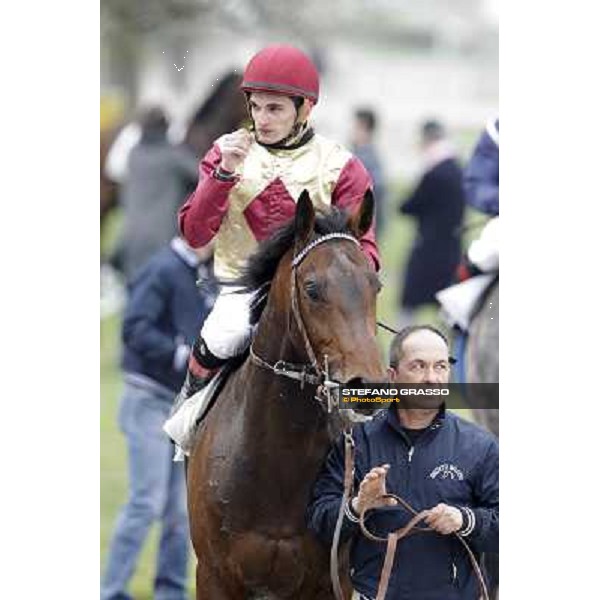 Michael Rossini returns home on Lexis after winning the Premio Casorate Milano - San Siro racecourse,18th march 2012 ph.Stefano Grasso