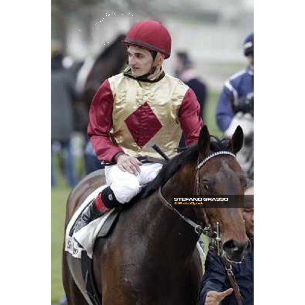 Michael Rossini returns home on Lexis after winning the Premio Casorate Milano - San Siro racecourse,18th march 2012 ph.Stefano Grasso