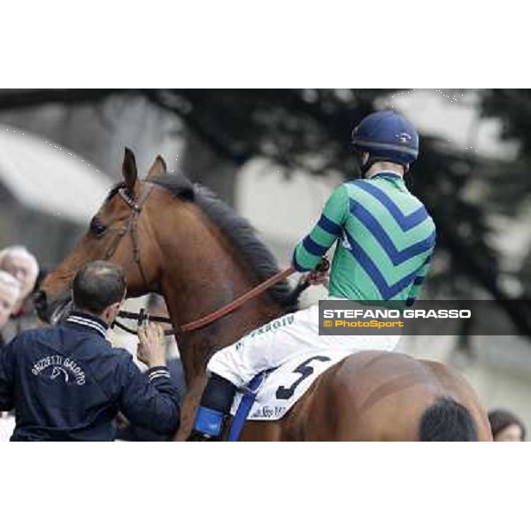 Dario Vargiu on Lui e La Luna before the race Milano - San Siro racecourse,18th march 2012 ph.Stefano Grasso