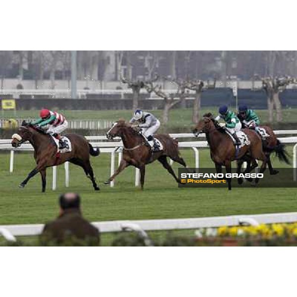 Mario Esposito on Smoking Joe goes to win the Premio Lodi Vecchio Milano - San Siro racecourse,18th march 2012 ph.Stefano Grasso