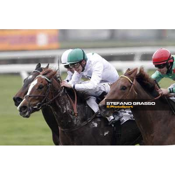 Federico Bossa on Indian Drawn leads and goes to win the Premio Vignate Milano - San Siro racecourse,18th march 2012 ph.Stefano Grasso