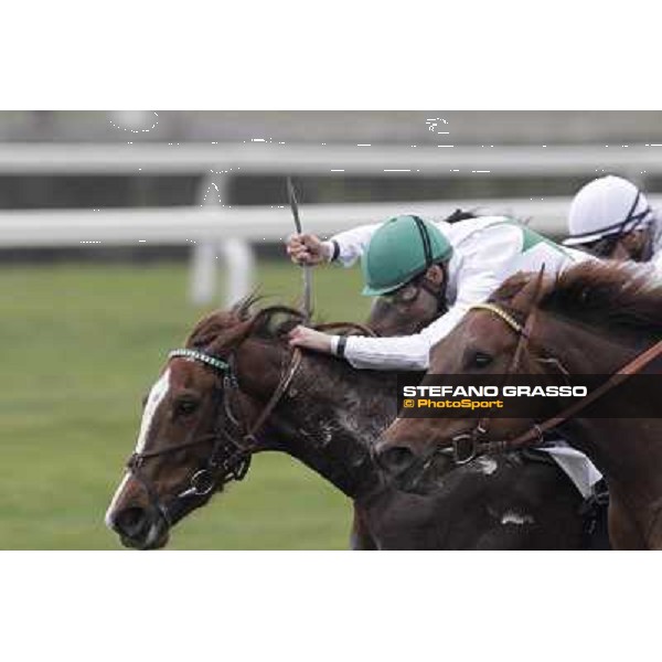 Federico Bossa on Indian Drawn leads and goes to win the Premio Vignate Milano - San Siro racecourse,18th march 2012 ph.Stefano Grasso