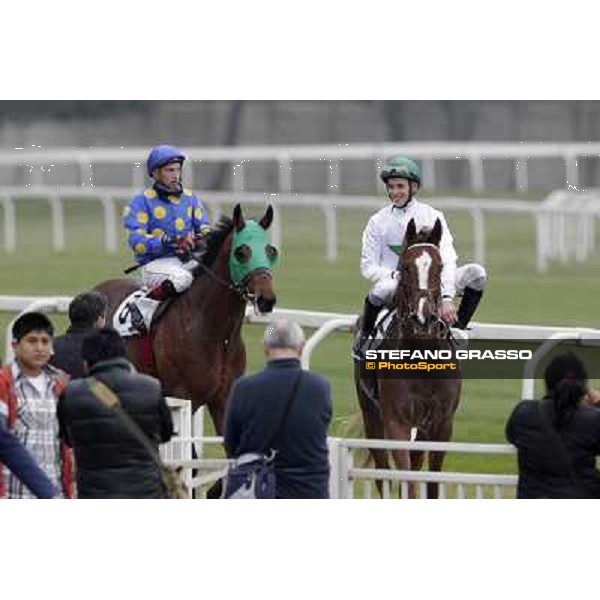 Federico Bossa returns home on Indian Drawn after winning the Premio Vignate Milano - San Siro racecourse,18th march 2012 ph.Stefano Grasso