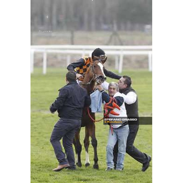 Stefano Landi on Facoltoso wins the 122° Premio Pisa Pisa - San Rossore racecourse, 25th march 2012 ph.Stefano Grasso