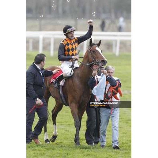 Stefano Landi on Facoltoso wins the 122° Premio Pisa Pisa - San Rossore racecourse, 25th march 2012 ph.Stefano Grasso