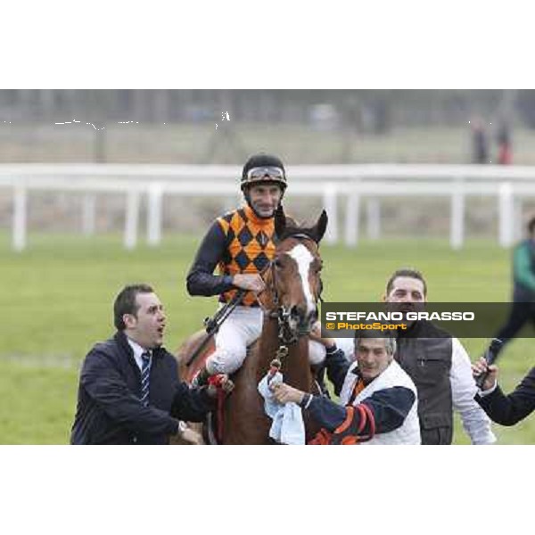 Stefano Landi on Facoltoso wins the 122° Premio Pisa Pisa - San Rossore racecourse, 25th march 2012 ph.Stefano Grasso