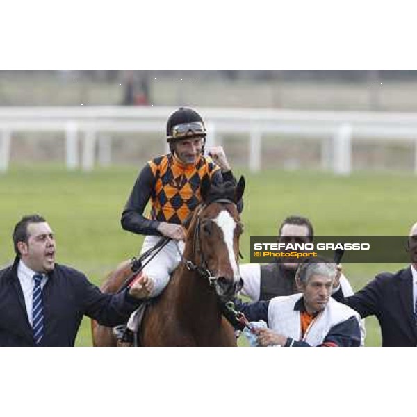 Stefano Landi on Facoltoso wins the 122° Premio Pisa Pisa - San Rossore racecourse, 25th march 2012 ph.Stefano Grasso