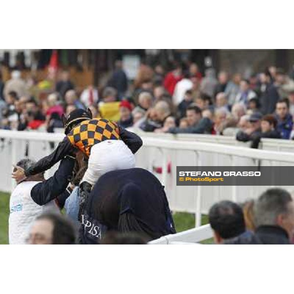 Stefano Landi on Facoltoso wins the 122° Premio Pisa Pisa - San Rossore racecourse, 25th march 2012 ph.Stefano Grasso