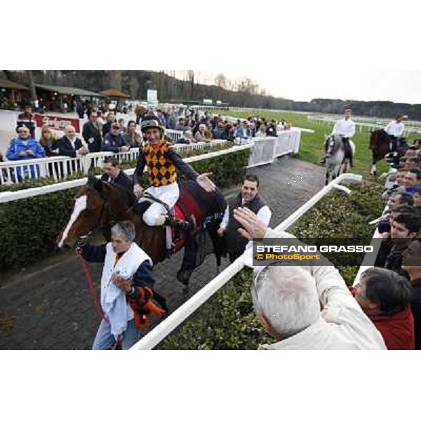 Stefano Landi on Facoltoso wins the 122° Premio Pisa Pisa - San Rossore racecourse, 25th march 2012 ph.Stefano Grasso