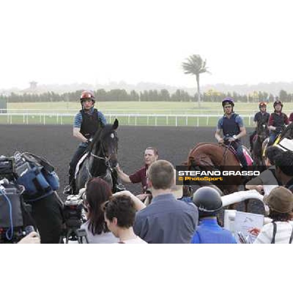 So You Think leads the Aidan O\'Brien team during morning track works at Meydan Dubai, 28th march 2012 ph.Stefano Grasso