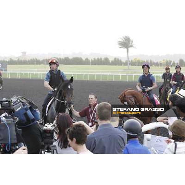 So You Think leads the Aidan O\'Brien team during morning track works at Meydan Dubai, 28th march 2012 ph.Stefano Grasso