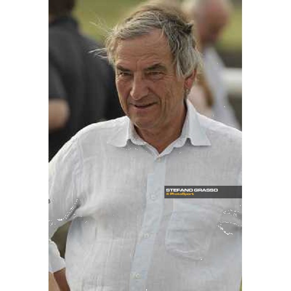 Luca Cumani during morning track works at Meydan Dubai, 28th march 2012 ph.Stefano Grasso