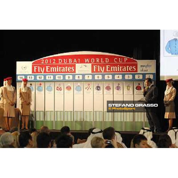 The Barrier Draw of the Dubai World Cup Dubai, 28th march 2012 ph.Stefano Grasso