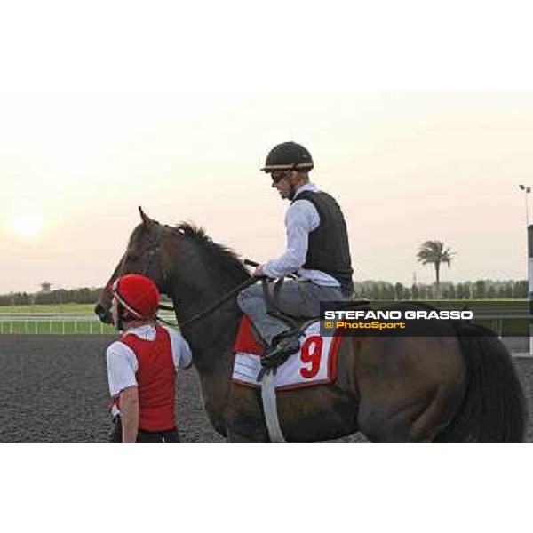 Olivier Peslier on Zazou Meydan - morning track works Dubai, 29th march 2012 ph.Stefano Grasso