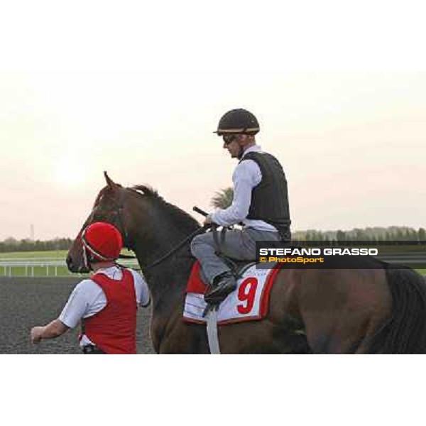 Olivier Peslier on Zazou Meydan - morning track works Dubai, 29th march 2012 ph.Stefano Grasso