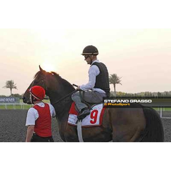 Olivier Peslier on Zazou Meydan - morning track works Dubai, 29th march 2012 ph.Stefano Grasso
