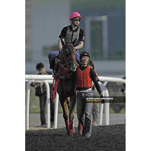 Yutaka Take on Smart Falcon Meydan - morning track works Dubai, 29th march 2012 ph.Stefano Grasso