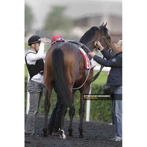 Olivier Peslier and Zazou Meydan - morning track works Dubai, 29th march 2012 ph.Stefano Grasso